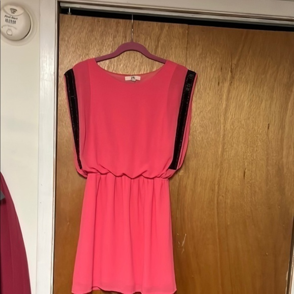 YA Los Angeles Pink beaded sleeve dress